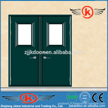 JK-F9008 tailles de portes doubles standard / porte ignifuge à usage professionnel / porte ignifuge en verre